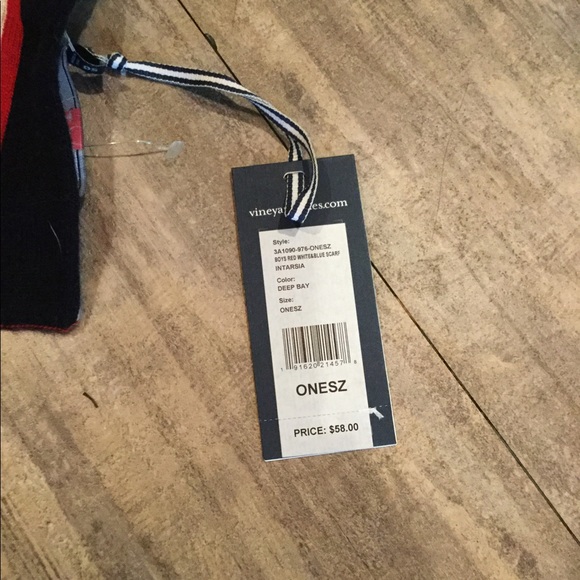 NWT Vineyard Vines Boys Red Blue Hat & Scarf Set - Picture 10 of 10